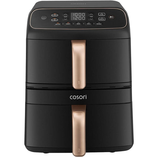 Friteuza cu aer cald dubla COSORI Turbo Tower Compact CAF-DC861-CEUR, 8.6l, 2630W, negru-auriu - WALTI WALTI