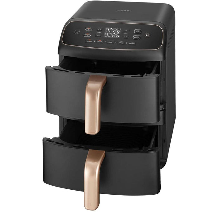 Friteuza cu aer cald dubla COSORI Turbo Tower Compact CAF-DC861-CEUR, 8.6l, 2630W, negru-auriu - WALTI WALTI