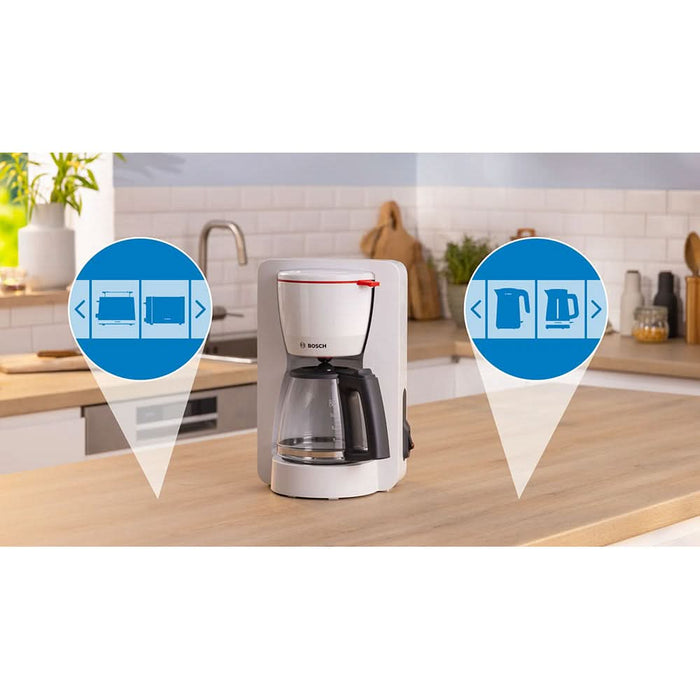 Cafetiera BOSCH MyMoment TKA2M111, 1.4l, 1200W, 15 cesti, alb-gri inchis WALTI