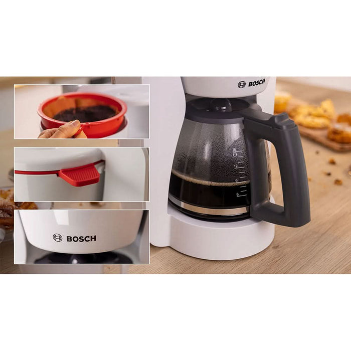 Cafetiera BOSCH MyMoment TKA2M111, 1.4l, 1200W, 15 cesti, alb-gri inchis WALTI