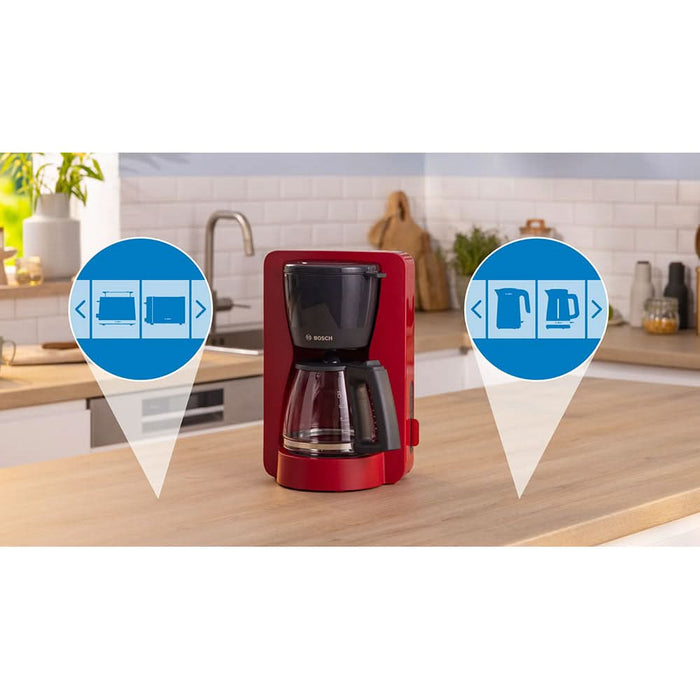 Cafetiera BOSCH MyMoment TKA3M134, 1.4l, 1200W, 15 cesti, rosu-gri inchis WALTI