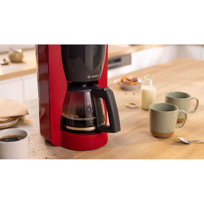 Cafetiera BOSCH MyMoment TKA3M134, 1.4l, 1200W, 15 cesti, rosu-gri inchis WALTI