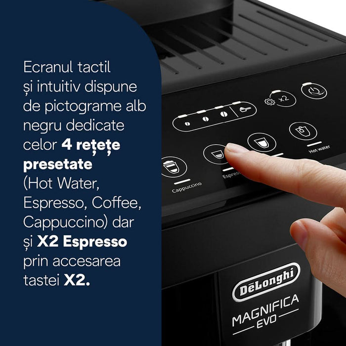 Espressor automat DELONGHI Magnifica Evo ECAM293.52.B, 1,8l, 1450W, 15 bar, negru WALTI