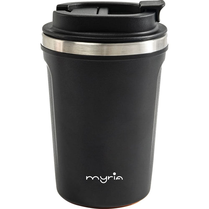 Cana calatorie MYRIA MY4487BK, 0.38l, inox 304, negru WALTI
