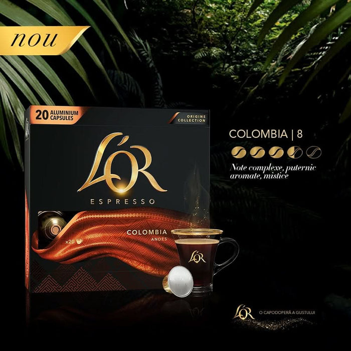 Capsule cafea L'OR Espresso Colombia, compatibile Nespresso, 20 capsule, 104g WALTI