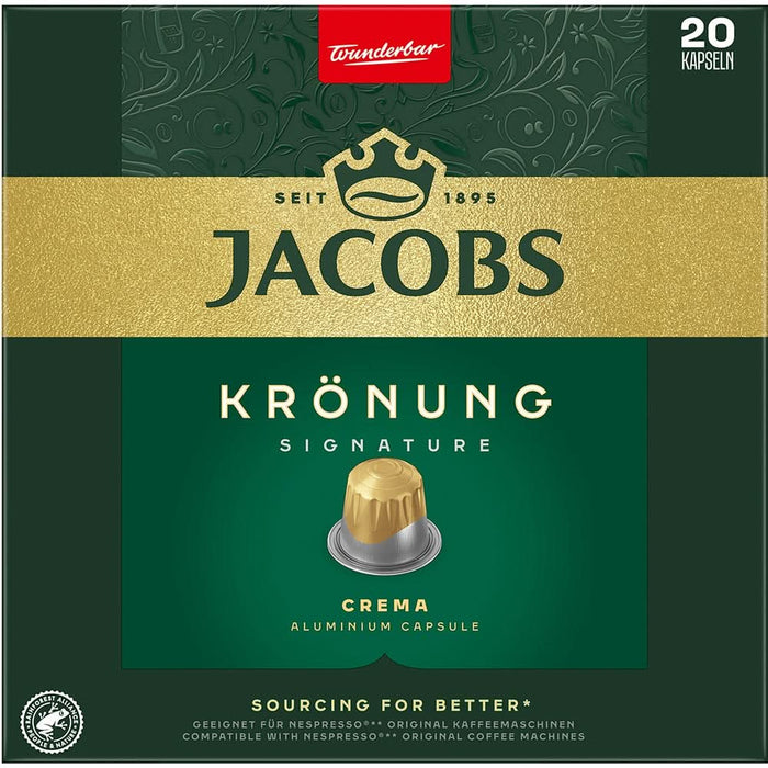 Capsule cafea JACOBS Kronung, compatibile Nespresso, 20 capsule, 104g WALTI
