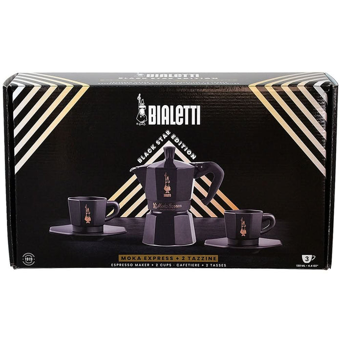 Set cafetiera BIALETTI Moka Express 3tz + 2 cesti, negru WALTI