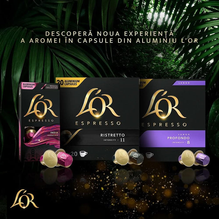 Capsule cafea L'OR Espresso Ristretto, compatibile Nespresso, 20 capsule, 104g WALTI
