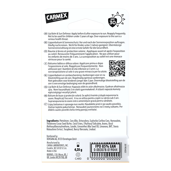 Carmex Balsam de buze Tropical SPF30, 4,25 g WALTI