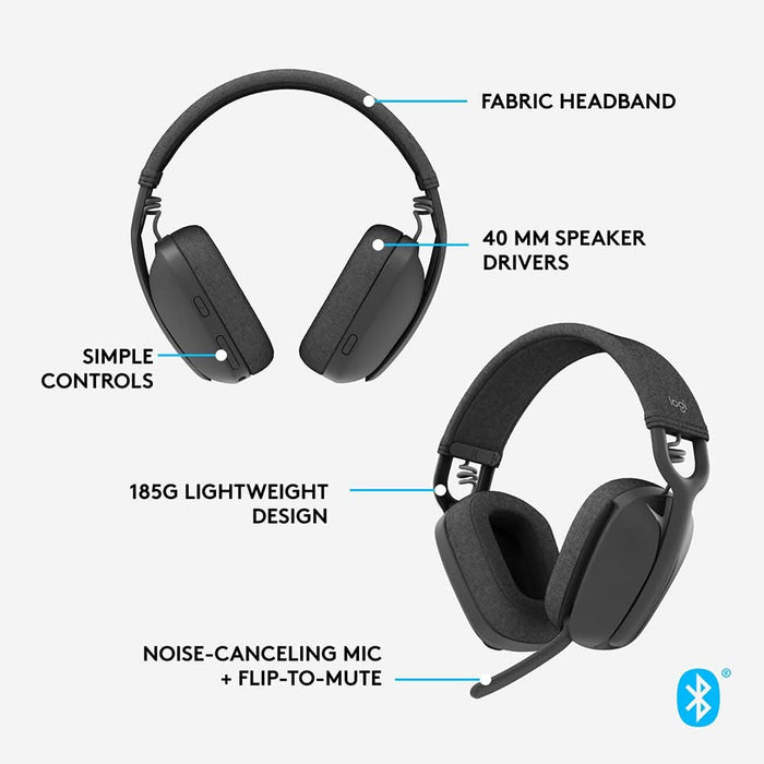 Casti PC LOGITECH Zone Vibe 100, Bluetooth, negru WALTI