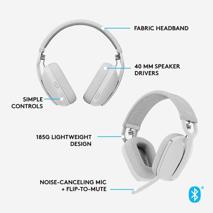 Casti PC LOGITECH Zone Vibe 100, Bluetooth, alb WALTI