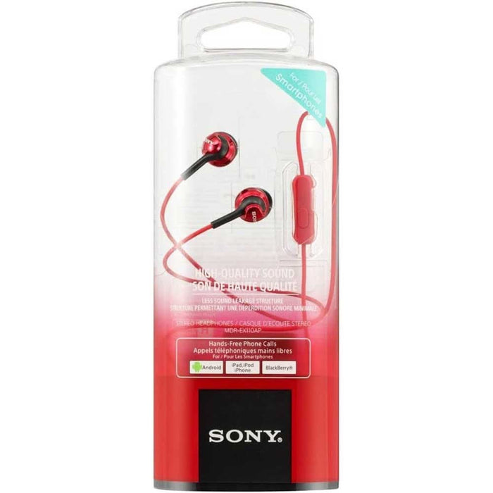 Casti SONY MDR-EX110APR, Cu Fir, In-Ear, Microfon, rosu WALTI