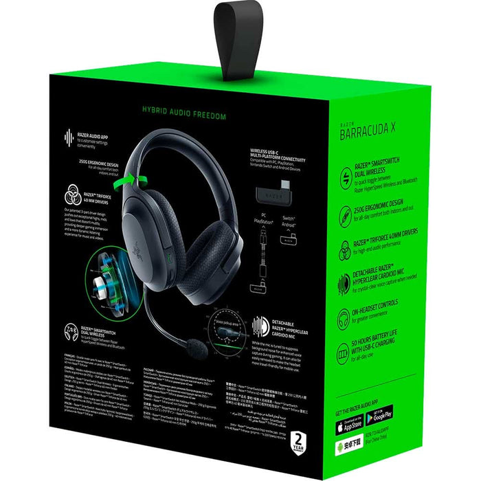 Casti Gaming Wireless RAZER Barracuda X 2022, 7.1, 3.5mm, USB, multiplatforma, Black WALTI