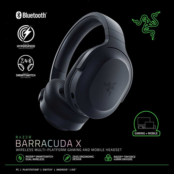 Casti Gaming Wireless RAZER Barracuda X 2022, 7.1, 3.5mm, USB, multiplatforma, Black WALTI