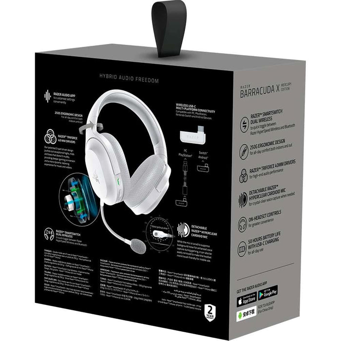 Casti Gaming Wireless RAZER Barracuda X 2022, 7.1, 3.5mm, USB, multiplatforma, Mercury WALTI