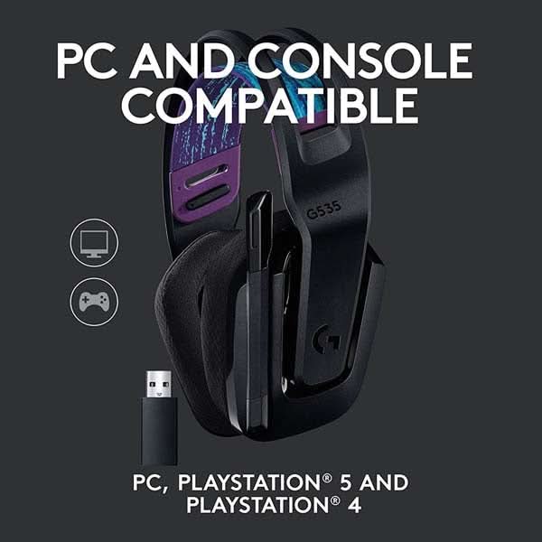 Casti Gaming Wireless LOGITECH G535 LIGHTSPEED, multiplatforma, 3.5mm, negru WALTI