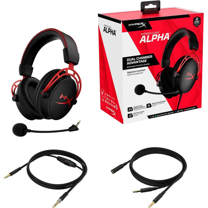 Casti Gaming HyperX Cloud Alpha Red, surround, multiplatforma, 3.5mm, negru-rosu WALTI
