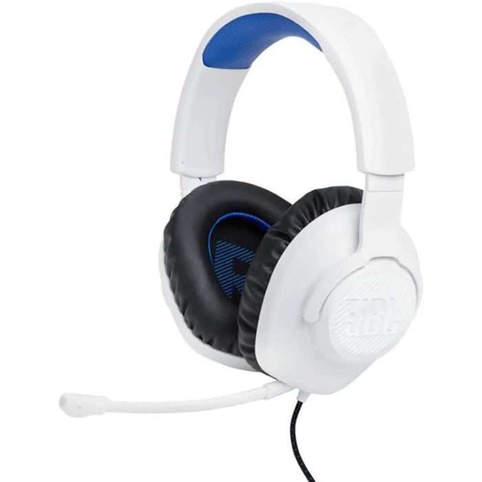 Casti Gaming JBL Quantum 100P Console, multiplatforma, Jack 3.5mm, alb-albastru WALTI