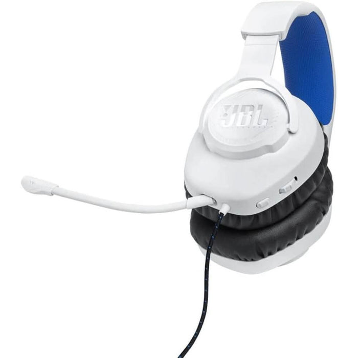 Casti Gaming JBL Quantum 100P Console, multiplatforma, Jack 3.5mm, alb-albastru WALTI