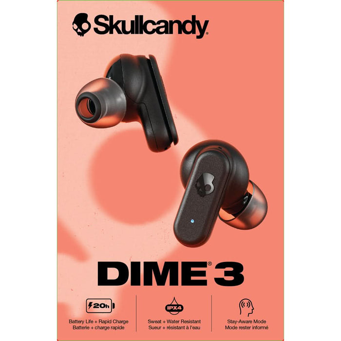 Casti SKULLCANDY Dime 3 S2DCW-R740, True Wireless Bluetooth, In-Ear, Microfon, True Black WALTI
