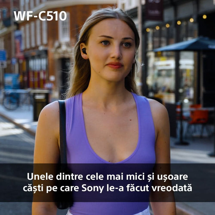 Casti SONY WF-C510, True Wireless, Bluetooth, In-ear, Microfon, Conexiune multipunct, albastru WALTI