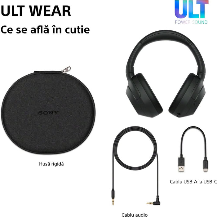 Casti SONY ULT WEAR WH-ULT900NB, Bluetooth, Over-ear, Microfon, Noise Cancelling, Black WALTI