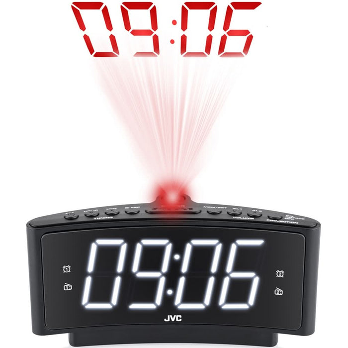 Radio cu ceas JVC RA-E314B, proiectie, FM, negru WALTI
