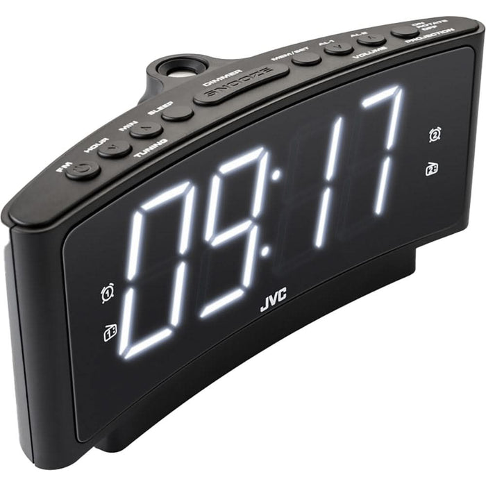 Radio cu ceas JVC RA-E314B, proiectie, FM, negru WALTI