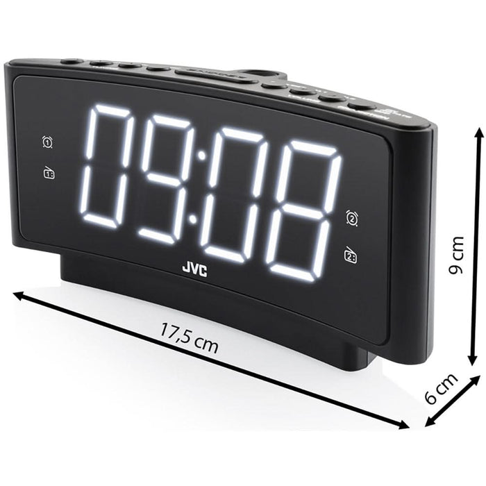 Radio cu ceas JVC RA-E314B, proiectie, FM, negru WALTI