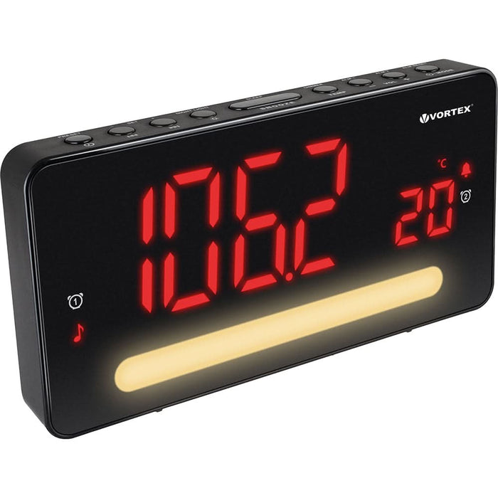 Radio cu ceas VORTEX VO2615, FM, negru WALTI