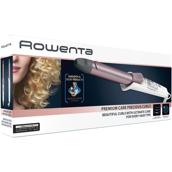 Ondulator ROWENTA Premium Care Precious Curls CF3460F0, 200 grade, invelis keratina, alb-roz WALTI