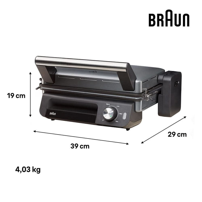 Gratar electric BRAUN MultiGrill 5 CG5033, 2000W, argintiu inchis-negru WALTI