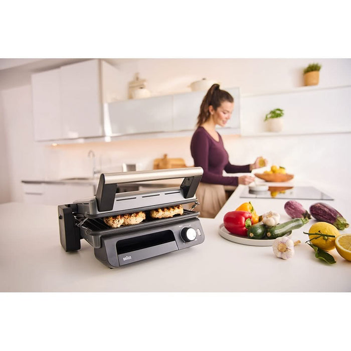 Gratar electric BRAUN MultiGrill 5 CG5033, 2000W, argintiu inchis-negru WALTI