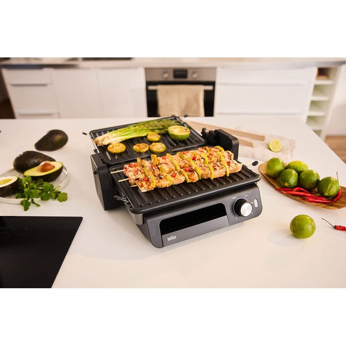 Gratar electric BRAUN MultiGrill 5 CG5033, 2000W, argintiu inchis-negru WALTI