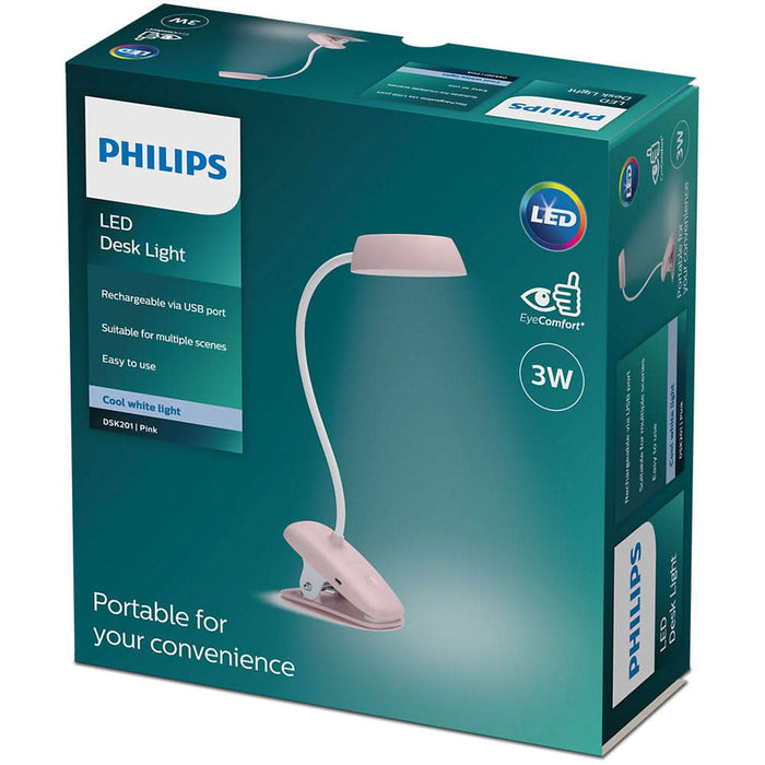 Lampa de birou PHILIPS 8719514396876, 3W, Roz WALTI
