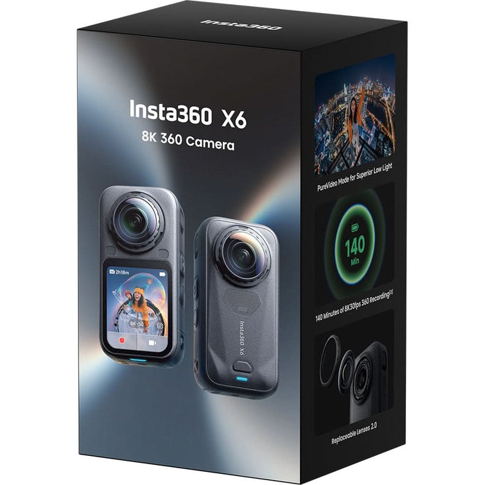 Camera video sport INSTA360 X6 Essentials Bundle, 8K, Wi-Fi, Bluetooth, negru - WALTI WALTI