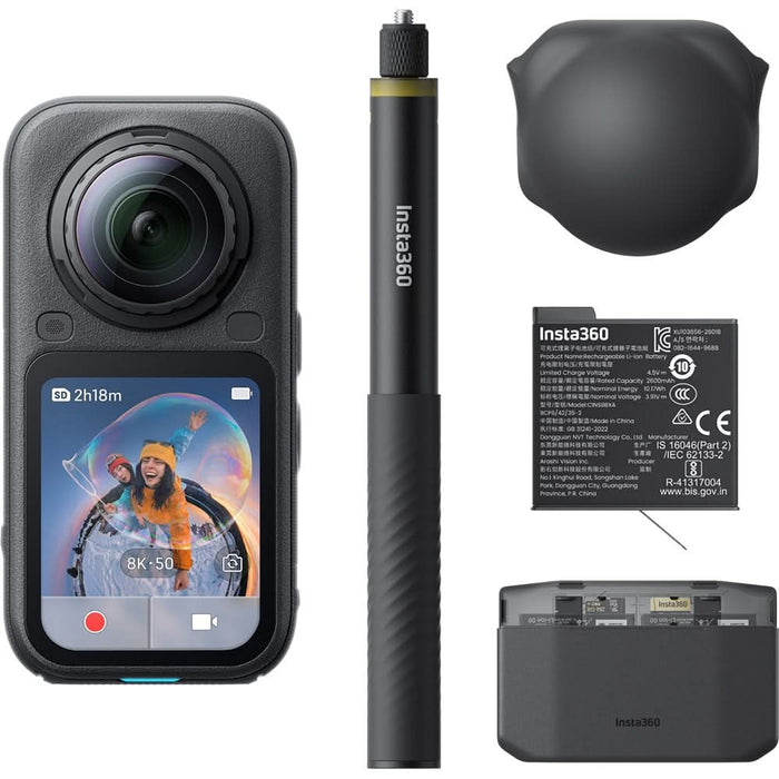 Camera video sport INSTA360 X6 Essentials Bundle, 8K, Wi-Fi, Bluetooth, negru - WALTI WALTI