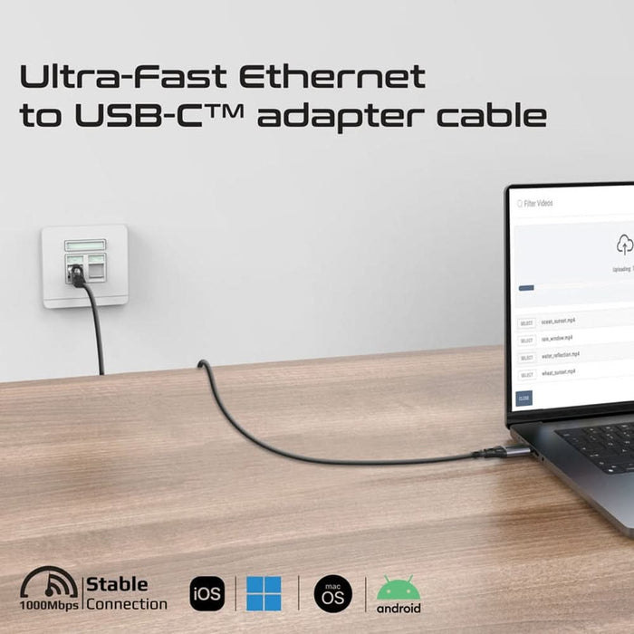 Cablu USB-C - RJ45 PROMATE CLink-RJ45, 5m, negru WALTI