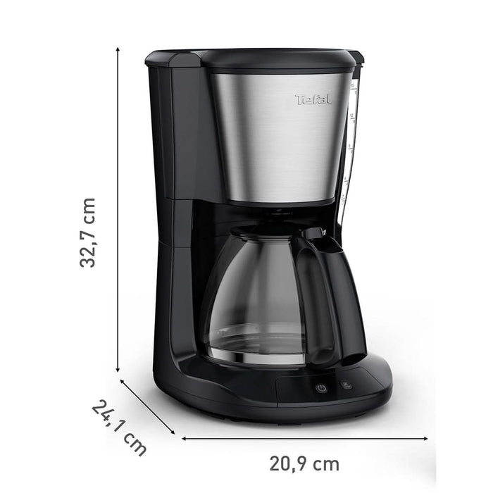 Cafetiera TEFAL Subito CM5S1DE0, 1.25l, 1000W, 15 cesti, negru-argintiu WALTI