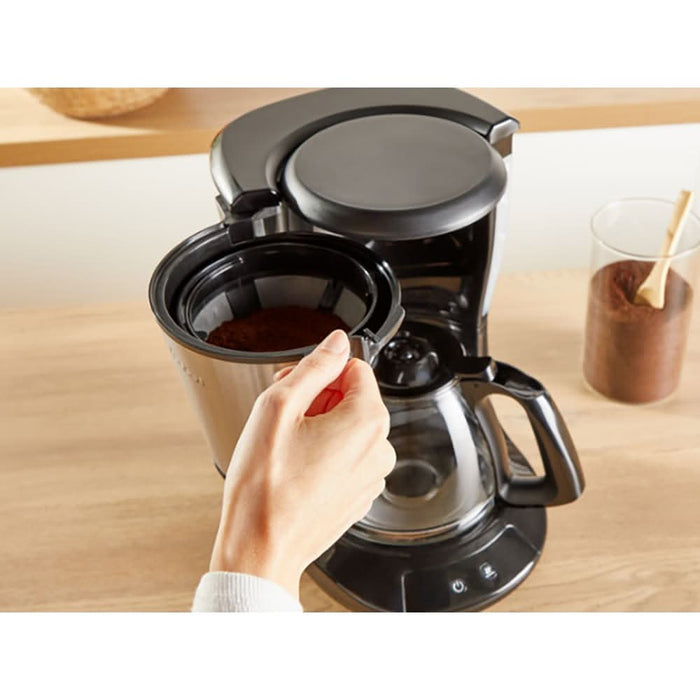 Cafetiera TEFAL Subito CM5S1DE0, 1.25l, 1000W, 15 cesti, negru-argintiu WALTI