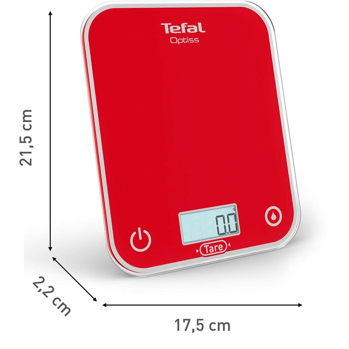 Cantar de bucatarie TEFAL Optiss BC50U3V0, 5kg, rosu-alb WALTI