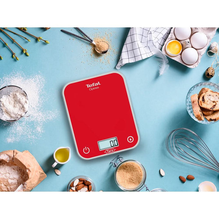 Cantar de bucatarie TEFAL Optiss BC50U3V0, 5kg, rosu-alb WALTI
