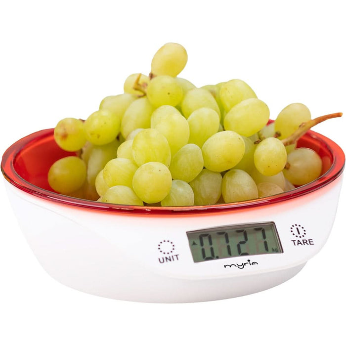 Cantar de bucatarie MYRIA MY4183RD, 5kg, rosu-negru WALTI