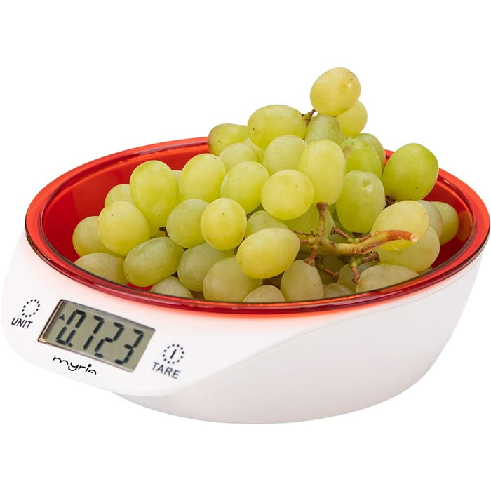 Cantar de bucatarie MYRIA MY4183RD, 5kg, rosu-negru WALTI