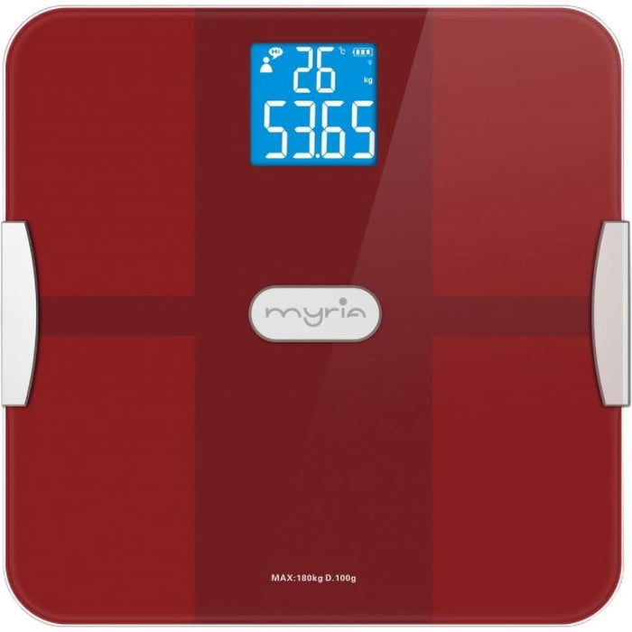 Cantar corporal Smart MYRIA MY4836, 180kg, Bluetooth, electronic, rosu WALTI