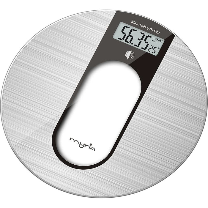Cantar corporal MYRIA MY4901GY, 180kg, electronic, sticla securizata, argintiu WALTI