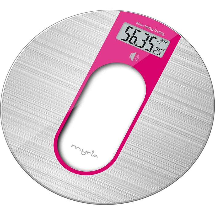 Cantar corporal MYRIA MY4901PK, 180kg, electronic, sticla securizata, roz WALTI