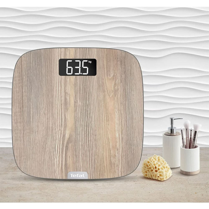 Cantar corporal TEFAL Classic PP1600V0, 160kg, electronic, sticla securizata, maro WALTI