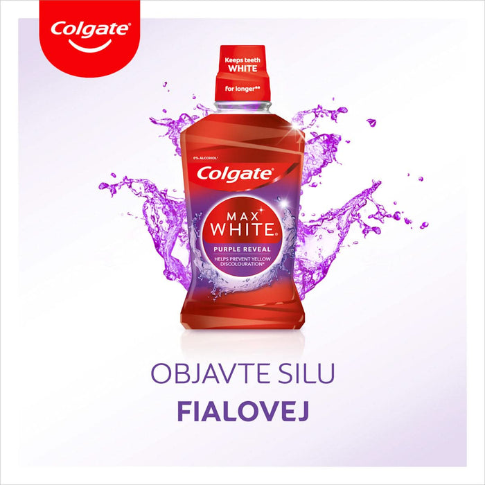 Colgate Apa de gura fara alcool Max White Purple Reveal, 528 g WALTI