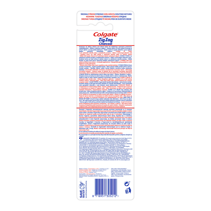 Colgate Perie de dinți ZigZag Charcoal, 3 buc WALTI